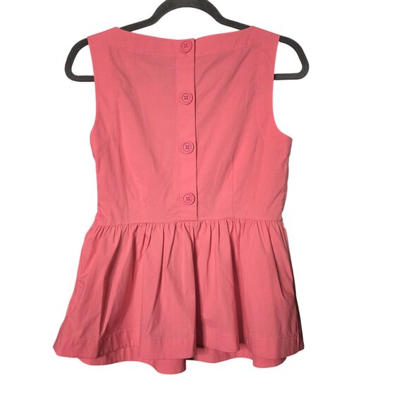 Kate Spade Pink Sleeveless Peplum Top Back Button Detail Preppy Soft Girl Office - Picture 4 of 8